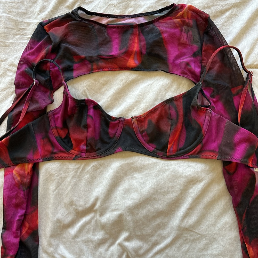 White fox multi colored festival top